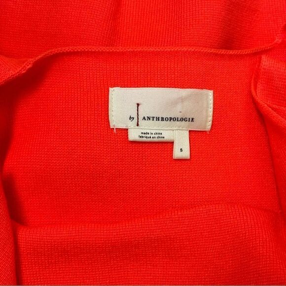Anthropologie Harlow Neon Orange Coral Sweater Knit Tank with Belted Tie sz S - Picture 6 of 8